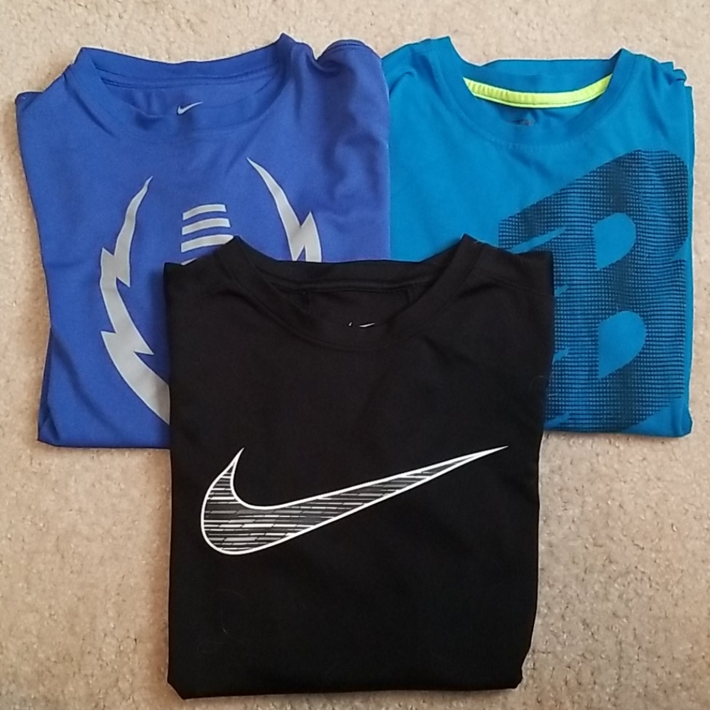 Lot of 3 Boys Large T-Shirts Nike New Balance